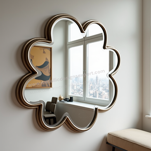 Elegant Modern Decorative Cloud-Shaped <b>Mirror</b> with Frame <b>for</b> Wall Enhance Living Room Bedroom Office Style Home Usage - Product Image 3