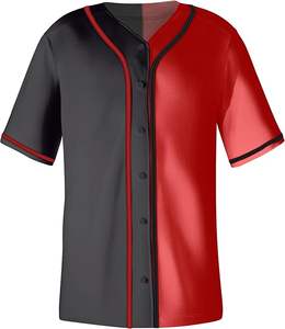 Maillot boutonné décontracté à manches courtes pour hommes Uniforme sportif d'équipe active Vêtements de baseball et de softball - Product Image 2