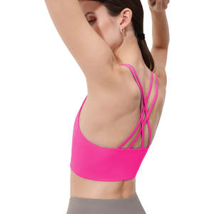 ACTIVEWEAR Sujetador deportivo de Yoga atlético de alta resistencia para mujer, espalda cruzada, suave resistencia al sudor, Color sólido, Sujetador deportivo Simple para Fitness - Product Image 2