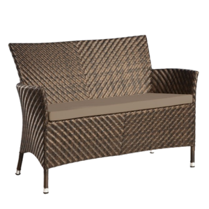 Canapé de jardin en rotin deux places pour meubles de restaurant en plein air avec coussin doux meubles en rotin fauteuils de jardin à vendre - Product Image 1