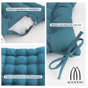 Cuscini Decorativi 40x40x5cm con Texture Bambù Trapuntati Antiscivolo per Sedie Divani Sala da Pranzo - Set Cuscini Seduta con Supporto Lombare Rimovibile - Product Image 5