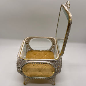 Attractive Product Clear Glass Metal Brass Border Beveled Glass <b>Box</b> <b>For</b> <b>Wedding</b> Jewelry Makeup Accessories Storage <b>Box</b> Low Price - Product Image 3