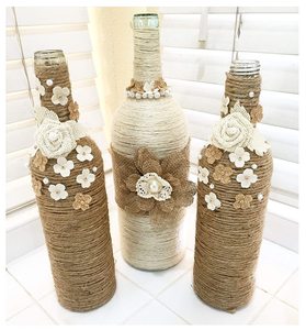 Nouvelle bouteille de vin de jute Standard de qualité supérieure élégante pour l'utilisation de décor d'hôtel à la maison en vente en gros bouteille de jute bon marché - Product Image 5