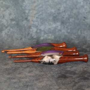 Collection de crochets en bois de qualité supérieure pour l'artisanat du fil Ensemble embelli en résine pour un tricot sans effort - Product Image 3