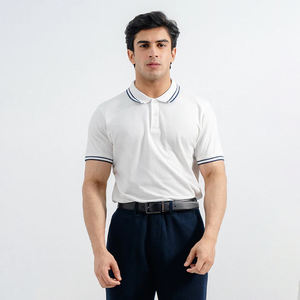 Polo para hombre de alta calidad logotipo personalizado 100% algodón tejido al por mayor deporte manga corta Hombre Polo - Product Image 1