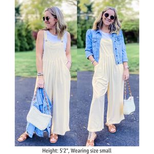 2025 monos bohemios informales para mujer, monos holgados de pierna ancha con estampado Floral, trajes de verano holgados con bolsillos, monos con babero Floral - Product Image 5