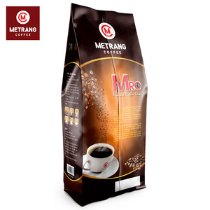 Exportador certificado MRO tostado vietnamita HACCP HALAL tostado medio 100% granos de café Arábica sabor amargo 500gr empaquetado en bolsa - Product Image 3