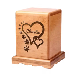 Wood <b>Pet</b> <b>Urn</b> For Ashes Dog Cat Box Personalized Cremation Casket Engraved Bespoke Small Medium Large - Product Image 1