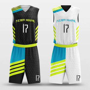 Ensemble de maillots de basket-ball de compétition d'équipe respirant avec motif et numéros personnalisés LOGO Haute élasticité Maillot de basket-ball - Product Image 5