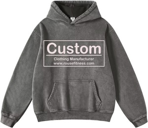 Sudadera con Capucha para Hombre, Personalizada al por Mayor, Lavada al Ácido, de Alta Calidad, 420 GSM, con Estampado Digital, Tejido de Rizo, Colorida y Desgastada - Product Image 1