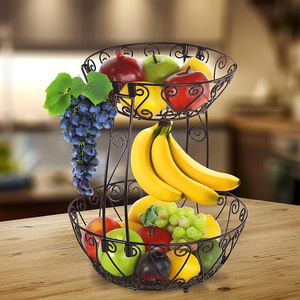 Panier à fruits de comptoir à 2 niveaux, rangement, finition bronze - Product Image 2