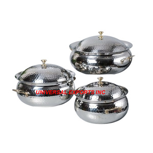 ชุดหม้อไฟทรงกลม3ชิ้นทำจากโลหะทำมืออุ่นอาหารดีไซน์แบบอาหรับ - Product Image 4