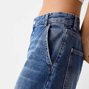 Pantalones de mujer desteñidos Casual pierna ancha Baggy Jeans Ropa de mujer Jeans de mujer High Street Vintage Washed High Waisted Jeans - Product Image 4