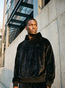 Sudadera con Capucha Unisex de Terciopelo Negra |   Suéter de Invierno de Felpa Suave y Ajuste Regular |   Diseño de Bolsillo Transpirable |   Personalizado - Product Image 4