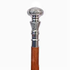 Canne en bois haute résistance avec poignée décorative en métal Vente d'usine - Product Image 2