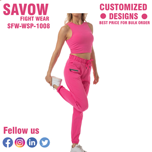 Pantalones de chándal de algodón de Invierno para mujer, nueva moda, ropa deportiva informal con cordón de Color sólido personalizada, suministro ODM transpirable plano - Product Image 6