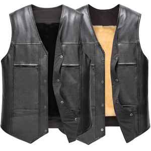 Meilleure veste en cuir sans manches Nouveau design Chaud et coupe-vent Meilleur vêtement d'extérieur réglable pour l'hiver 100% Gilet en cuir véritable pour hommes - Product Image 1