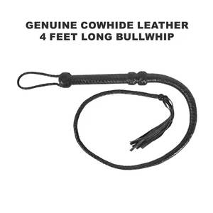 Taux de gros de haute qualité le plus récent taureau fouet en cuir Premium fabriqué à la main en cuir véritable fouet Unique Western équestre - Product Image 4
