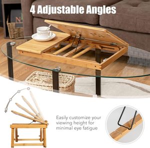 <span class=keywords><strong>Support</strong></span> de bureau portable pliable en bambou pour petit espace, table de bureau réglable pour <span class=keywords><strong>lit</strong></span> avec tiroir et porte-gobelet - Product Image 5