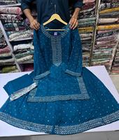 Pakistanais Readymade Ethnique Indien Porter Tenue pour Femmes Sharara Ensemble avec Dupata Indien Georgette Tissu Broderie Travail Anarkali