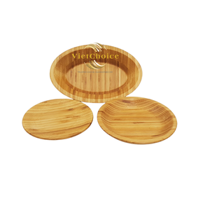 Assiette en bambou naturel, assiette durable pour servir les aliments et l'utilisation en cuisine - Product Image 2