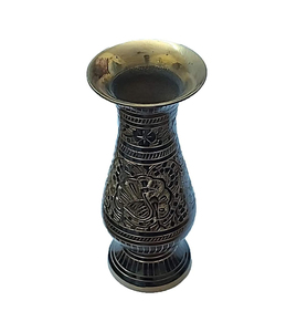 Vase à fleurs en laiton antique Bidri Nakkashi fait à la main - Écologique, résistant à la rouille, décoration pour la maison, le bureau, les mariages - Product Image 1