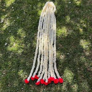 Mogra String With Marigold Flower Jasmine Garland <b>Temple</b> Decor Wedding Decoration Haldi Mehndi Trending Theme Party Backdrop - Product Image 2