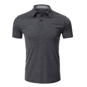 เสื้อกอล์ฟผู้ชายแฟชั่นฤดูร้อนขายดีที่สุดเสื้อโปโลคลาสสิกสำหรับโปโลกับสองปุ่มปิดแขนสั้นและรูปแบบสีทึบ - Product Image 5