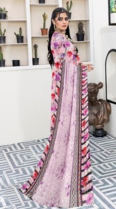2025 Collection d'été nouveautés haute qualité femmes Shalwar Kameez Unstitch imprimé coton/pelouse costumes grande taille 3 pièces ensemble - Product Image 2