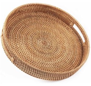 Bandeja de servicio de ratán hecha a mano para decoración del hogar de diseño único moderno o bandeja de caña o bambú a un precio razonable - Product Image 4