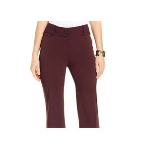 Pantalones Alfani de mujer, corte curvo, efecto adelgazante, corte bootcut, cintura alta, tallas regulares y largas, talla 4, color vino, con función antiarrugas - Product Image 2