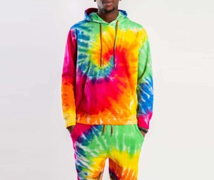 Venta caliente Hombres Tie Dye Chándal Más demandado Antiarrugas Impreso Chaqueta con capucha Diseño Tarifa razonable - Product Image 3