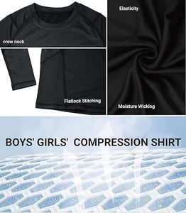 Ensemble de leggings de compression athlétiques et de couche de base personnalisables Équipement de sport respirant pour adolescents et enfants - Product Image 4