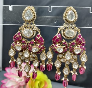 ต่างหูแฟชั่นอินเทรนด์ Moissanite mehandi kundan SKU Ke 021 sl/ C9 - Product Image 1
