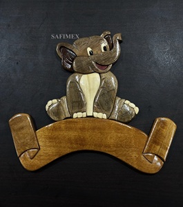 Placas de madera Placa de puerta patrón de intarsia al por mayor de alta calidad para exportación/placa de nombre de madera Intarsia diseño personalizado - Product Image 3