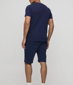 Camiseta y pantalones cortos deportivos para hombre, secado rápido, 2 piezas, cuello redondo, manga corta, Color azul oscuro, ropa de verano ajustada, ropa de entrenamiento - Product Image 5