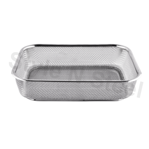 Everyday Stainless Steel Black Rectangle Colander Strainer Used <b>Vegetable</b> Fruit Colander Metal Colander <b>Basket</b> for Convenient - Product Image 3