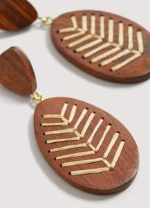 Modern Fashion Wooden <b>Earrings</b> for Women Handicraft Wood Jewelry with Customized Size Classic Style for Party - Product Image 2