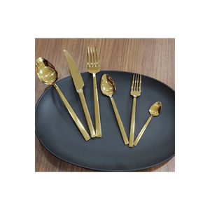 Juego de cubiertos de diseño fabuloso, juego de cuchara, tenedor y cuchillo, Material de acero inoxidable, revestimiento de PVD de Color dorado, suministro de boda pulido brillante - Product Image 2