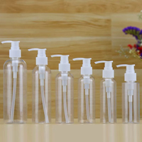 Vente en gros de flacons pompe en plastique PET de 500 ml, rechargeables, transparents, pour shampoing, gel douche, gel douche, contenants cosmétiques, emballage