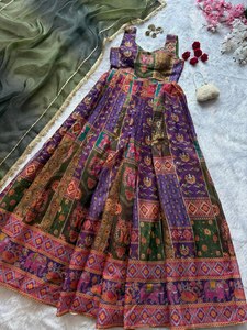 Vestido Anarkali/Salwar Kameez Largo hasta el Suelo de Tela de Seda GMY Pura, Atractivo, con Conjunto de Dupatta para Mujer, para Fiestas, 2026 - Product Image 5