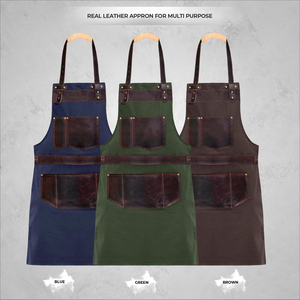 Premium Workwear <b>Apron</b> <b>Pockets</b> Leather Tool Rack All Size Canvas Custom AAA-0003 - Product Image 3