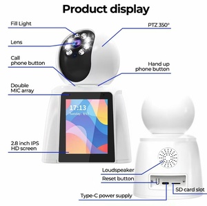 กล้องรักษาความปลอดภัยสำหรับการโทรแบบวิดีโอ2K กล้องสำหรับสัตว์เลี้ยงกล้องวิดีโอสองทางระบบสัมผัสเดียวสำหรับการโทร - Product Image 5