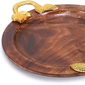 ถาดเสิร์ฟไม้สไตล์อาร์ตเดโคขายดี งานไม้เนื้อแข็งคุณภาพพรีเมียม สำหรับห้องครัวและห้องอาหาร ผลิตในอินเดีย เหมาะสำหรับเทศกาลรอมฎอน - Product Image 1