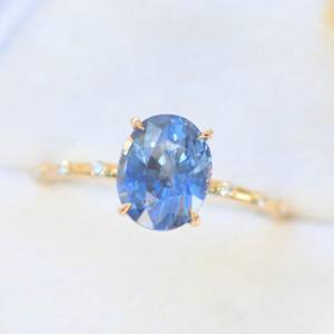 แหวนหิน Tanzanite สีฟ้า925แหวนรูปไข่เงินสเตอร์ลิง4ชุดแหวนพลอยเม็ดเดียวสำหรับงานแต่งงานงานเลี้ยง - Product Image 2