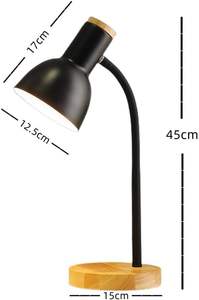 Lámpara de escritorio con protección ocular LED nórdica, luz de lectura para dormitorio con base de foco E27 máximo 35W 4 colores - Product Image 3