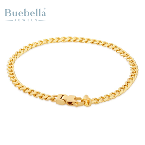 Bracelet à maillons cubains Miami en argent sterling 925 plaqué or 18 carats Offre Spéciale avec pierre de moissanite bijoux cadeaux pour hommes - Product Image 2