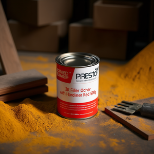 Masilla 2K Color Ocre con Endurecedor Rojo, Lata de 500g, Marca Presto - Product Image 3