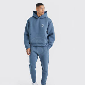 Nuevo Conjunto Deportivo de Invierno para Hombre con Capucha, Color Sólido, Estilo Casual, Dos Piezas, Corte Regular - Product Image 1