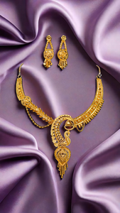 Ready Stock <b>Necklace</b> <b>Earrings</b> <b>Set</b> with 22K <b>Gold</b> Plated Unique Designed Women Wear <b>Necklace</b> <b>Earrings</b> <b>Set</b> Jewelry - Product Image 3